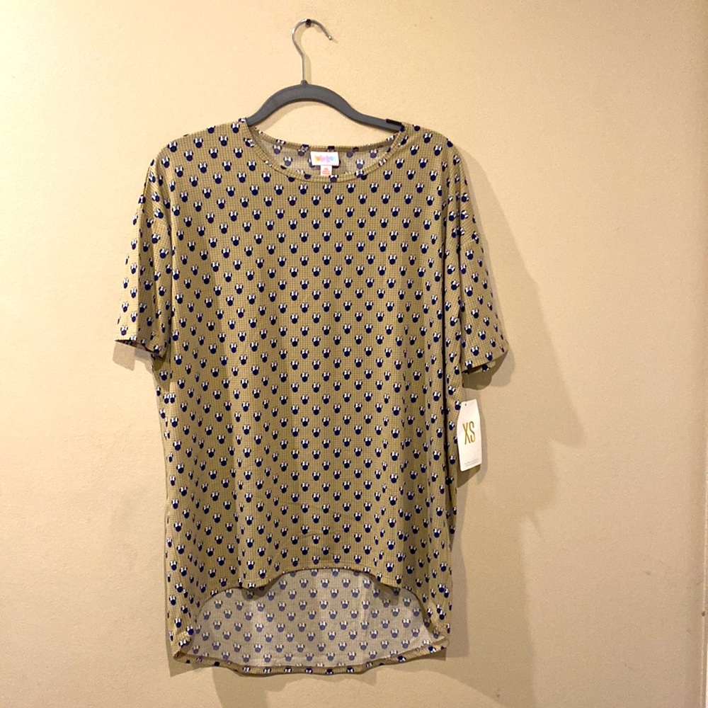 Lularoe X Disney Irma Hi Low Tunic Top Shirt Minnie Mouse All Over Print XS NWT